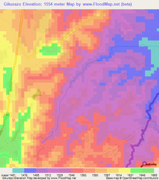 Gikurazo,Burundi Elevation Map