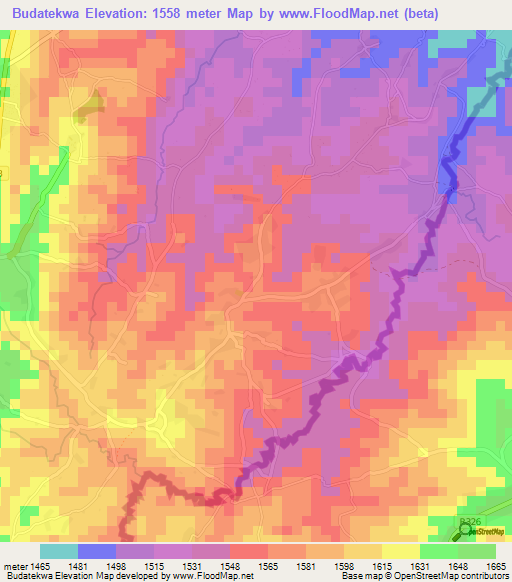Budatekwa,Burundi Elevation Map