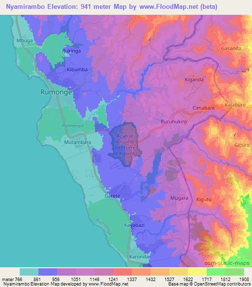 Nyamirambo,Burundi Elevation Map