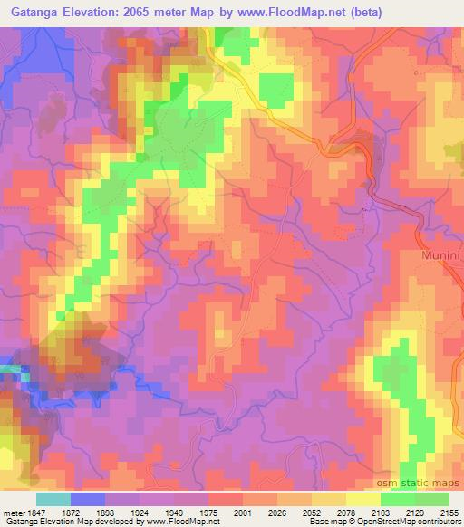 Gatanga,Burundi Elevation Map