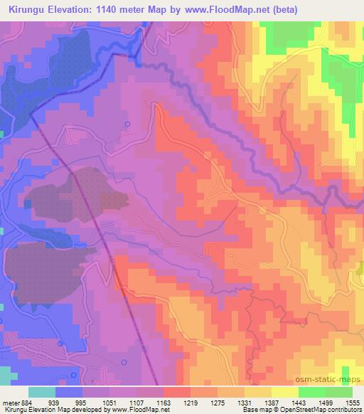 Kirungu,Burundi Elevation Map