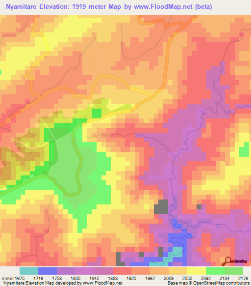 Nyamitare,Burundi Elevation Map
