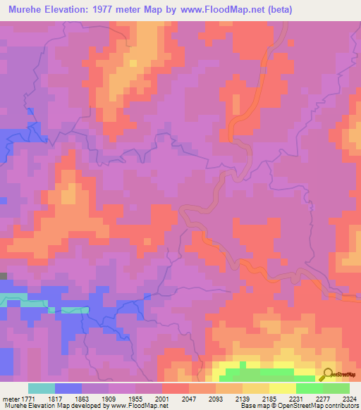 Murehe,Burundi Elevation Map