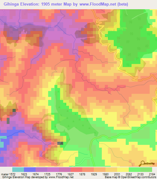 Gihinga,Burundi Elevation Map