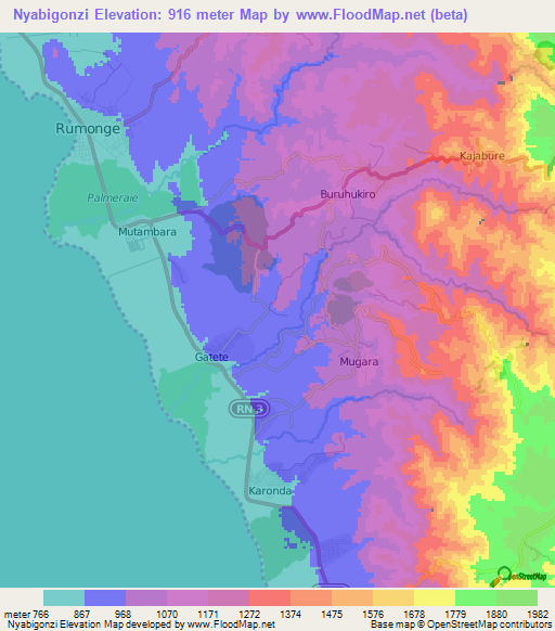 Nyabigonzi,Burundi Elevation Map