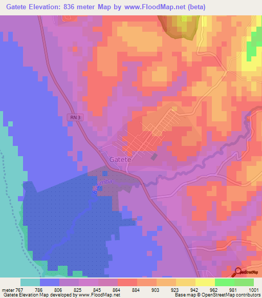 Gatete,Burundi Elevation Map