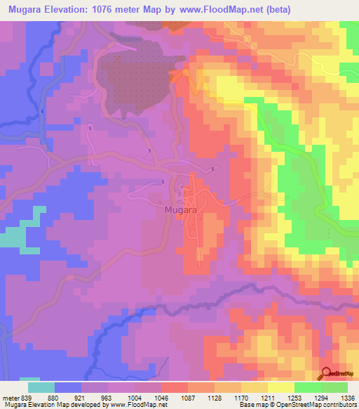 Mugara,Burundi Elevation Map