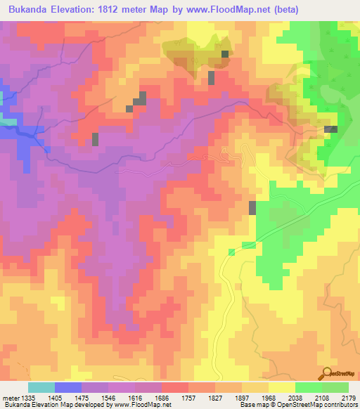 Bukanda,Burundi Elevation Map