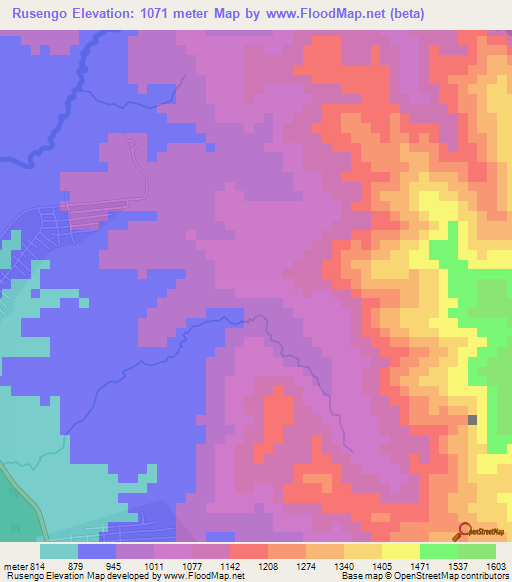 Rusengo,Burundi Elevation Map