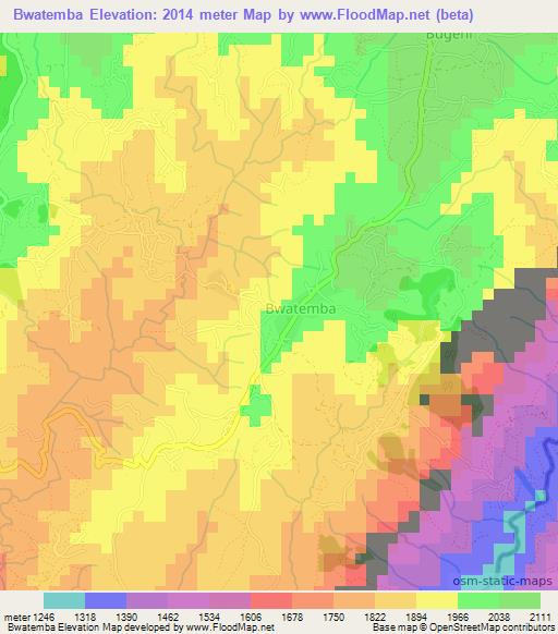 Bwatemba,Burundi Elevation Map