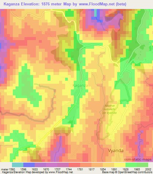 Kaganza,Burundi Elevation Map