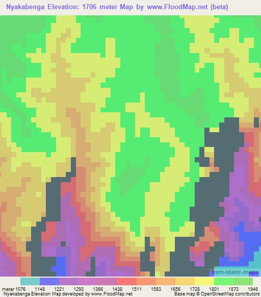 Nyakabenga,Burundi Elevation Map