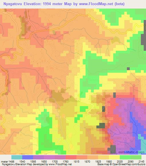 Nyagatovu,Burundi Elevation Map