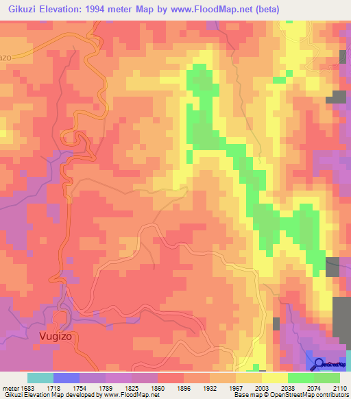 Gikuzi,Burundi Elevation Map