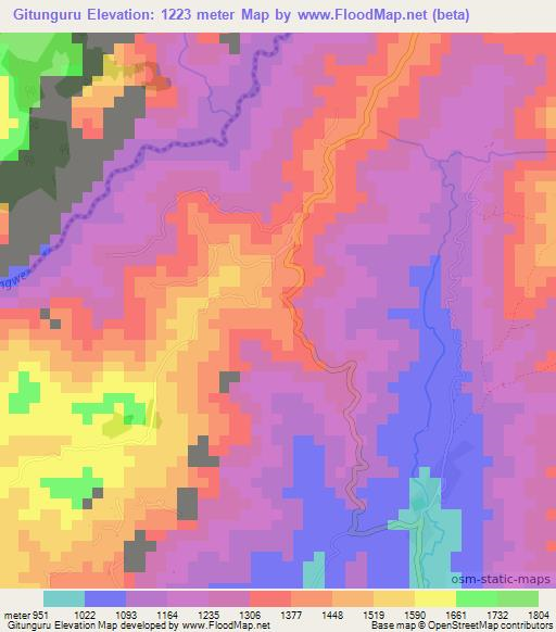 Gitunguru,Burundi Elevation Map