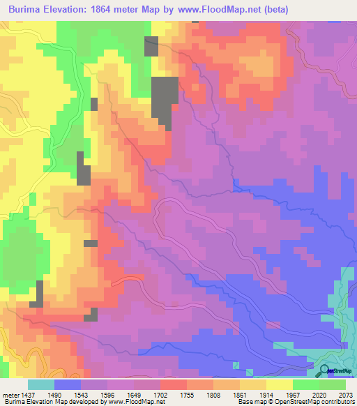 Burima,Burundi Elevation Map