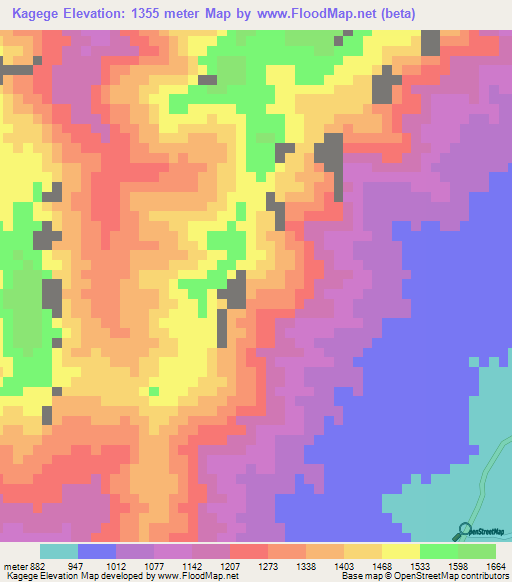 Kagege,Burundi Elevation Map