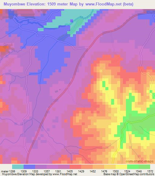 Muyombwe,Burundi Elevation Map