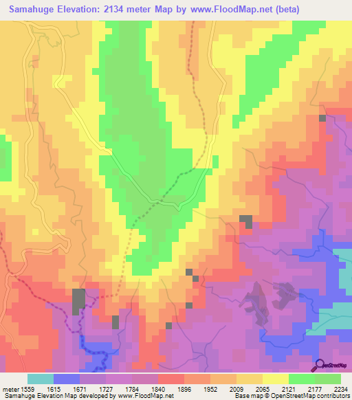 Samahuge,Burundi Elevation Map