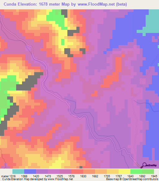 Cunda,Burundi Elevation Map
