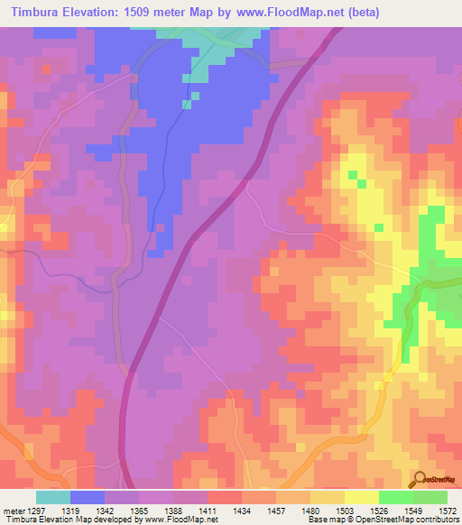 Timbura,Burundi Elevation Map