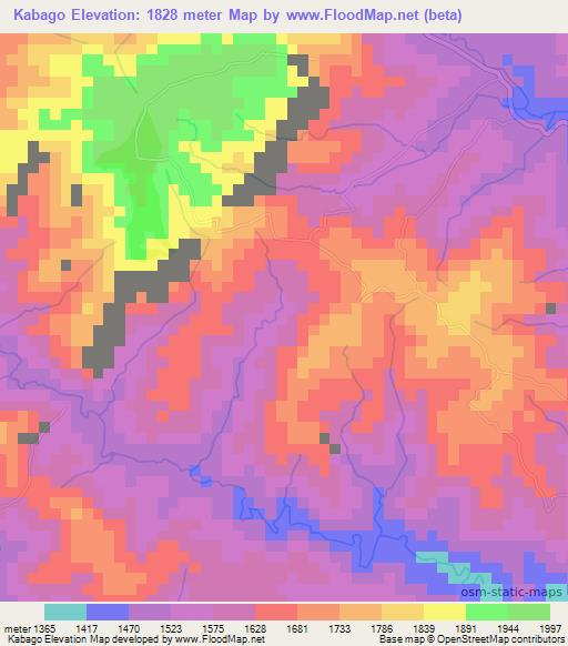Kabago,Burundi Elevation Map