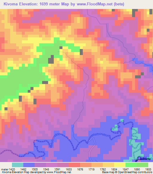 Kivoma,Burundi Elevation Map