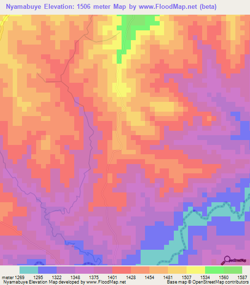 Nyamabuye,Burundi Elevation Map