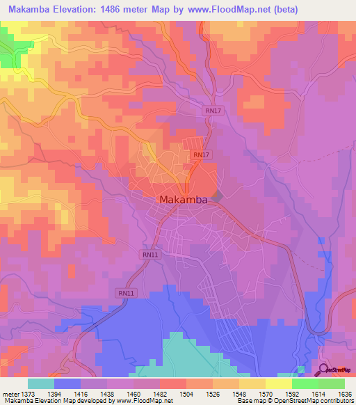 Makamba,Burundi Elevation Map