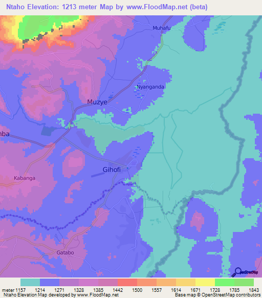 Ntaho,Burundi Elevation Map