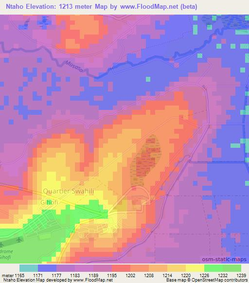 Ntaho,Burundi Elevation Map
