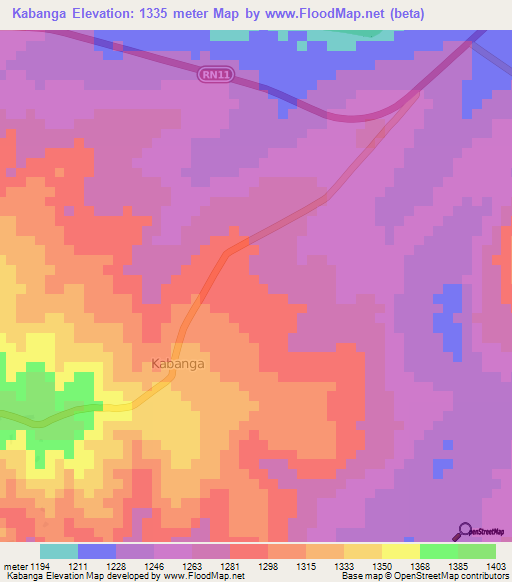 Kabanga,Burundi Elevation Map