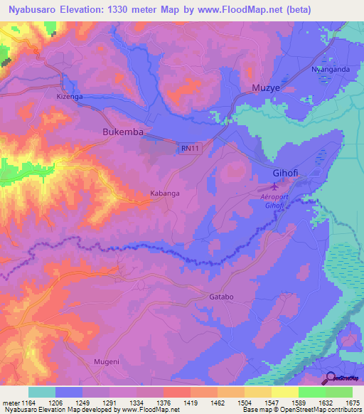 Nyabusaro,Burundi Elevation Map