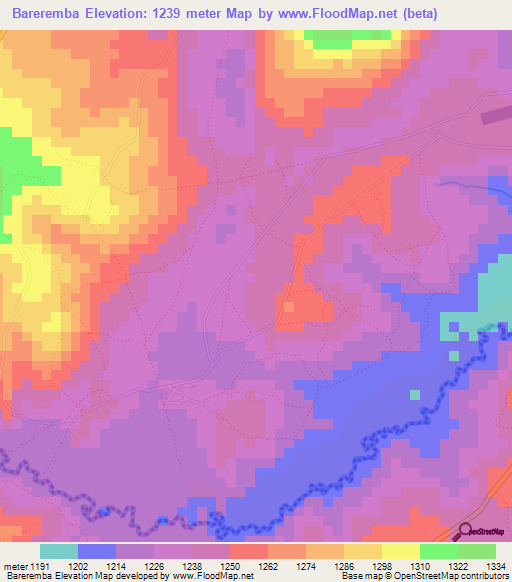 Bareremba,Burundi Elevation Map