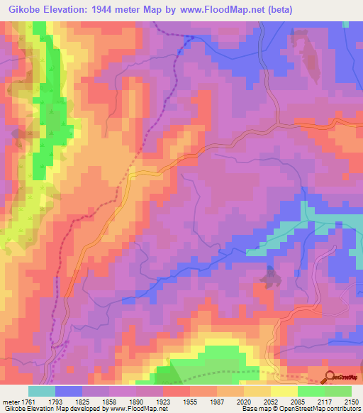 Gikobe,Burundi Elevation Map