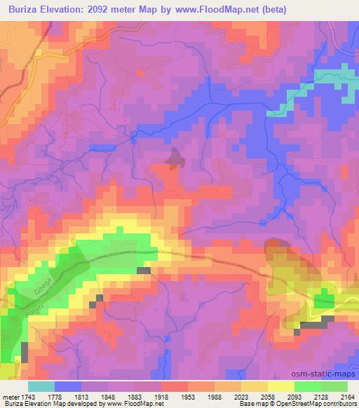 Buriza,Burundi Elevation Map