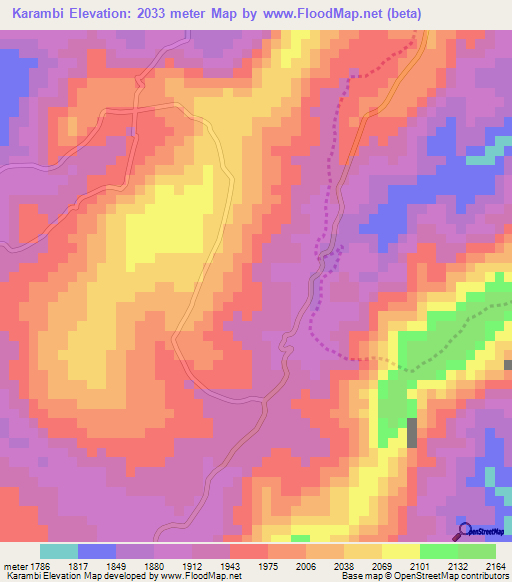 Karambi,Burundi Elevation Map