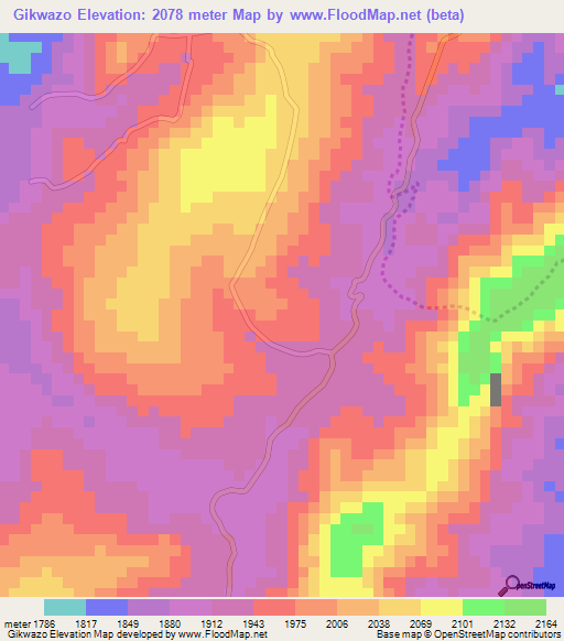 Gikwazo,Burundi Elevation Map