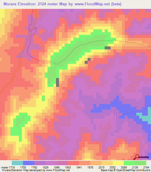 Murara,Burundi Elevation Map