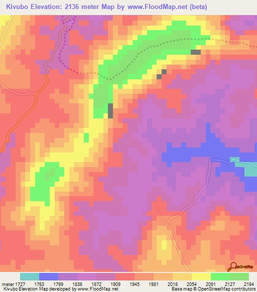 Kivubo,Burundi Elevation Map
