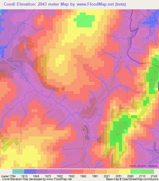 Condi,Burundi Elevation Map