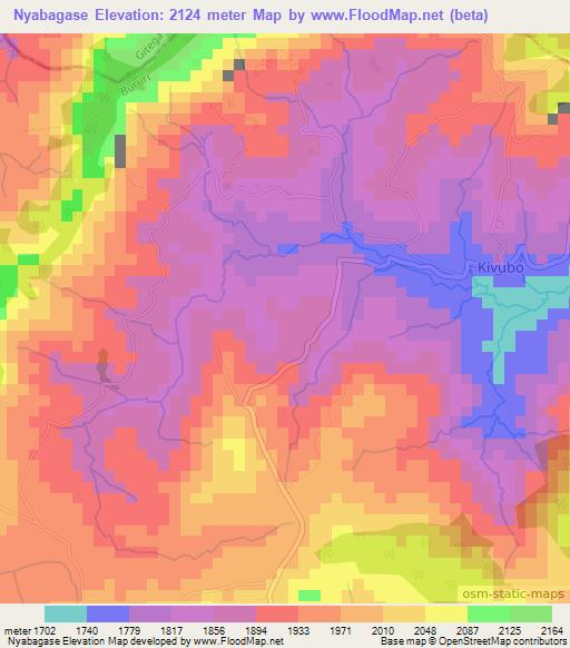 Nyabagase,Burundi Elevation Map