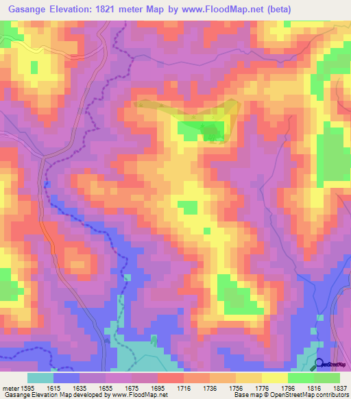 Gasange,Burundi Elevation Map