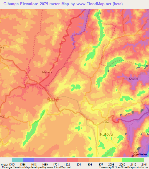 Gihanga,Burundi Elevation Map