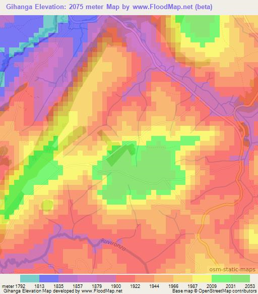 Gihanga,Burundi Elevation Map