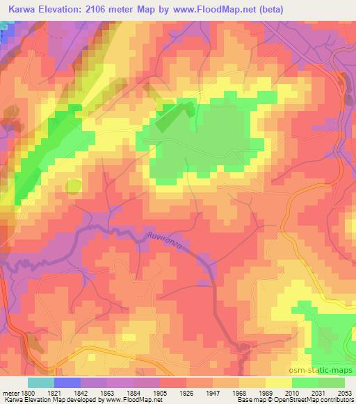 Karwa,Burundi Elevation Map