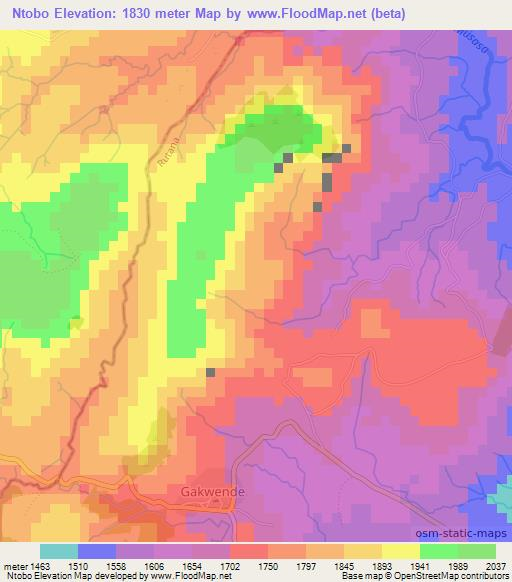 Ntobo,Burundi Elevation Map