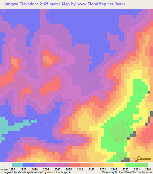 Jungwe,Burundi Elevation Map