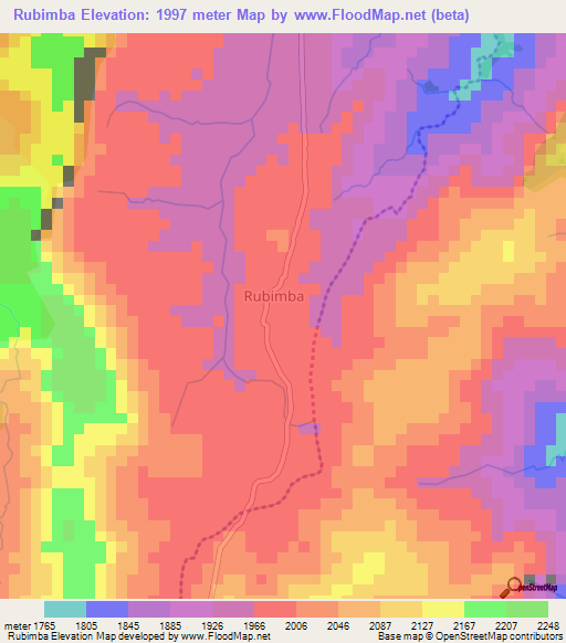 Rubimba,Burundi Elevation Map