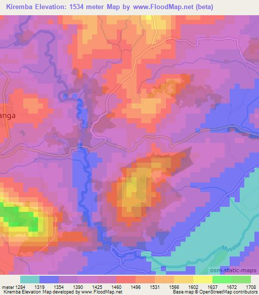 Kiremba,Burundi Elevation Map